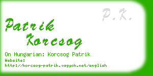 patrik korcsog business card